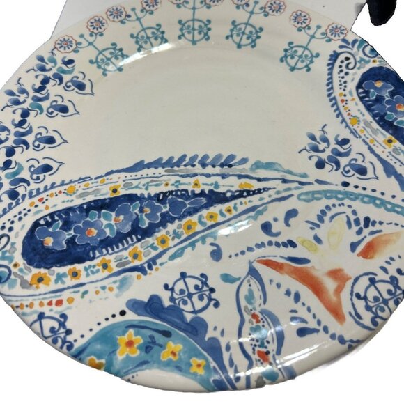 Studio Stoneware Art Dinner Plate set4 Moroccan India Geometric Paisley colorful - Picture 1 of 7